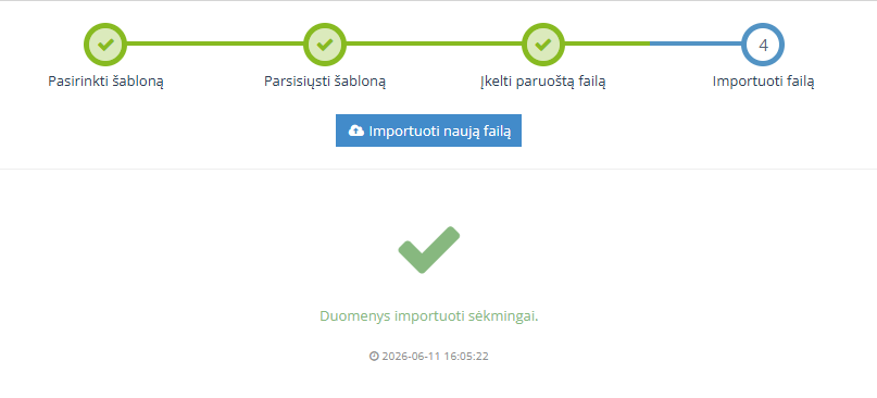 Sėkmingai importuoti duomenys